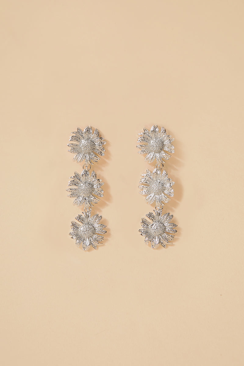 Boucles d'oreilles tournesol en argent · Madame ·
