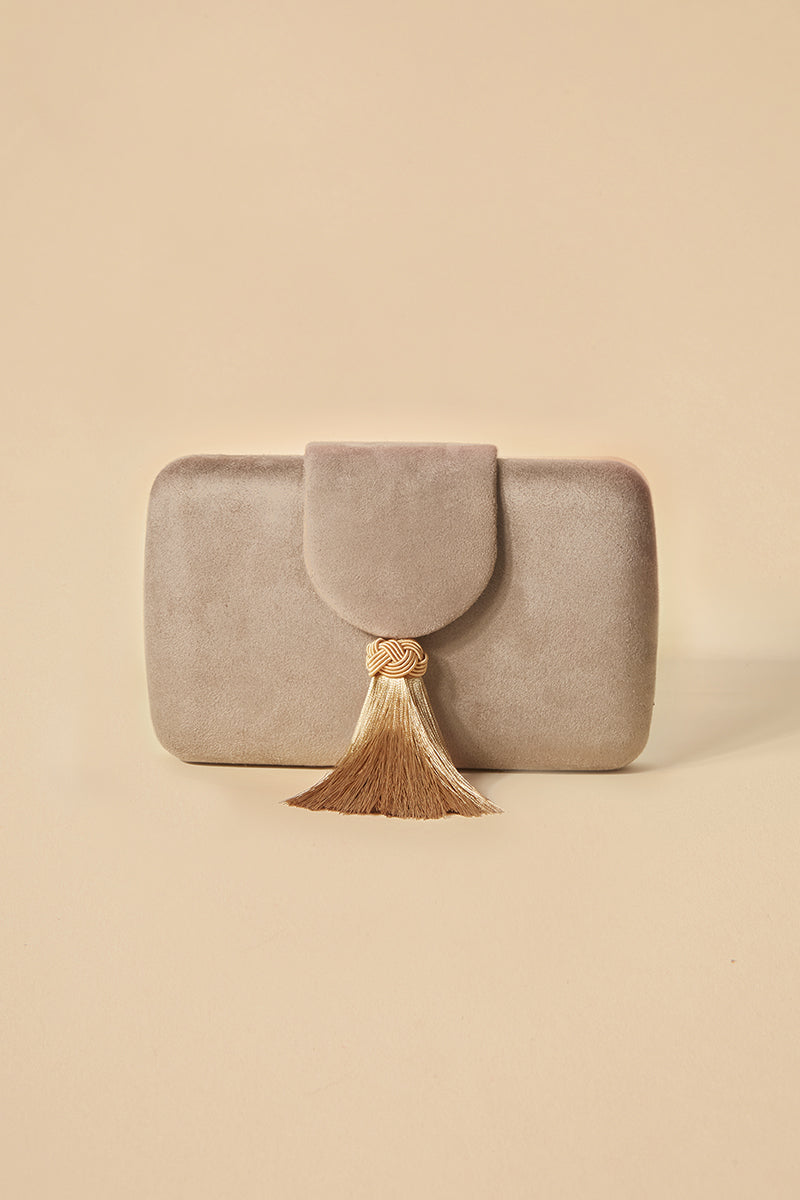 Clotilde Taupe Clutch · Madame ·