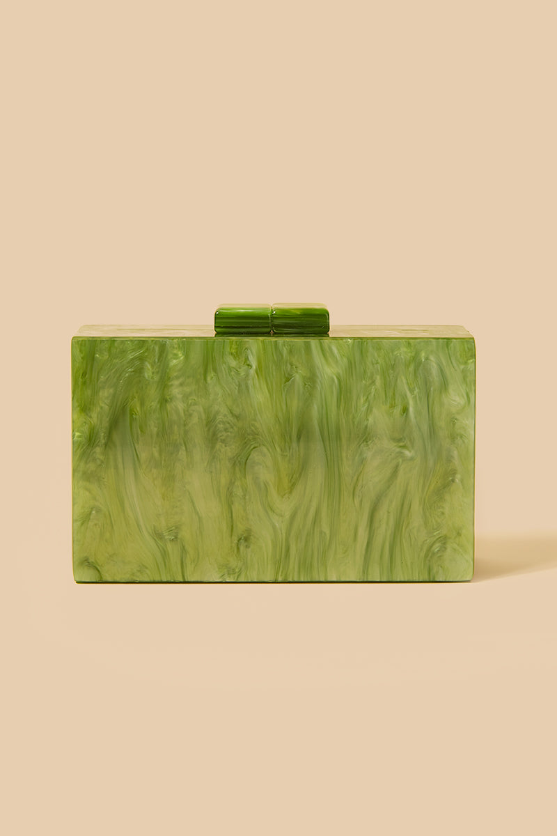 Boîte minaudière nacrée verte