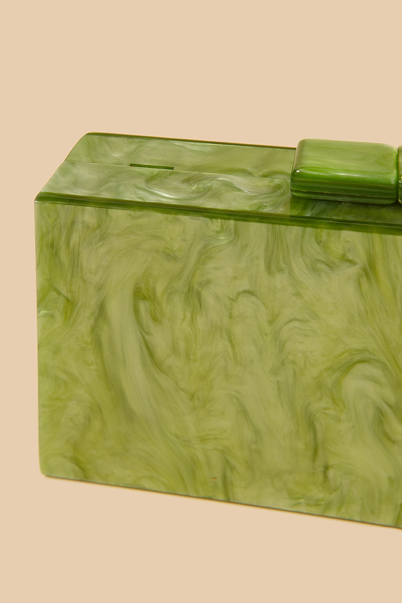 Boîte minaudière nacrée verte