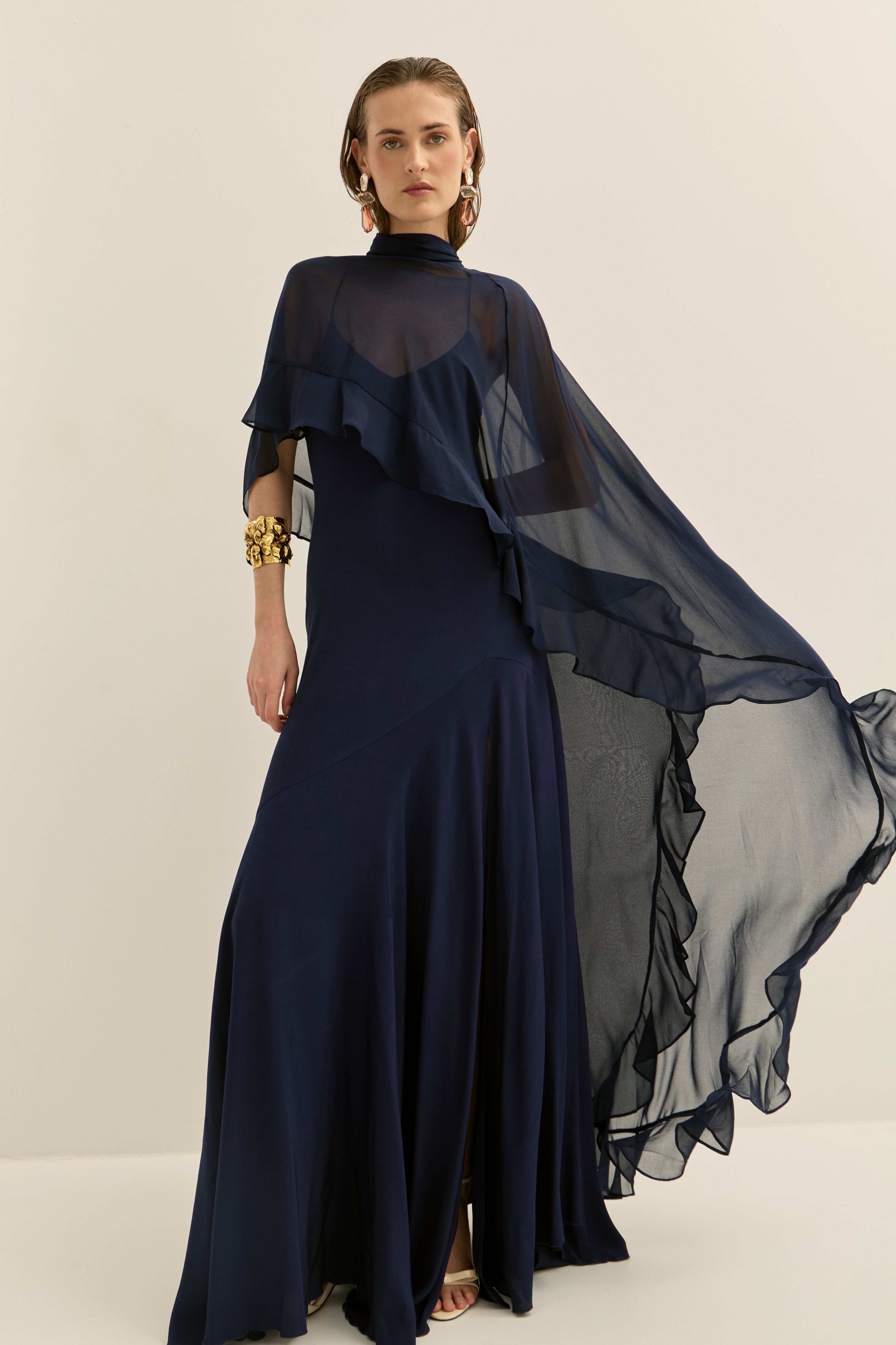 Danielle Navy Cape · Allegra ·