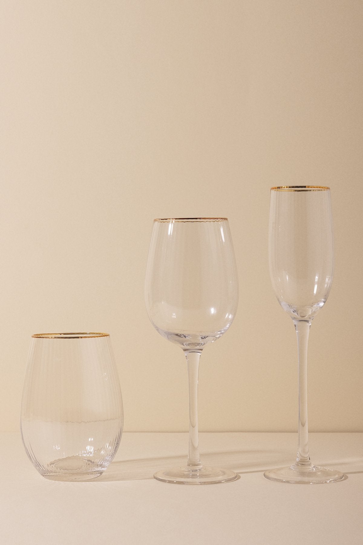 Set de 6 Copas de champagne Nadine con filo dorado · trio · Deco · - Bruna