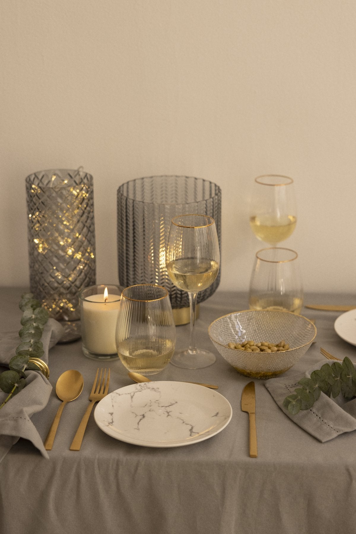 Set de 6 Vasos Nadine con filo dorado · Deco · - Bruna