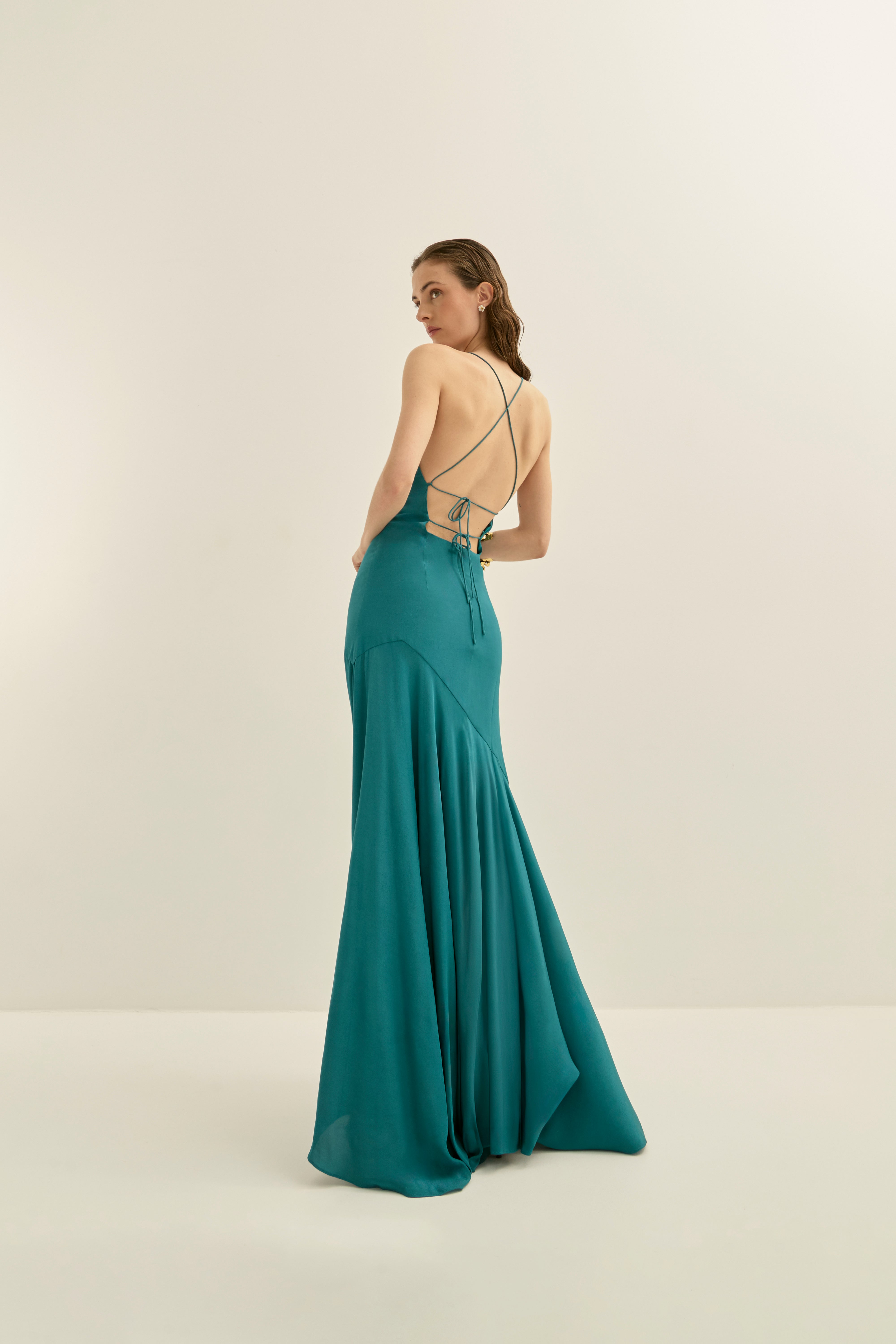 Vestido Augusta Teal · Allegra ·