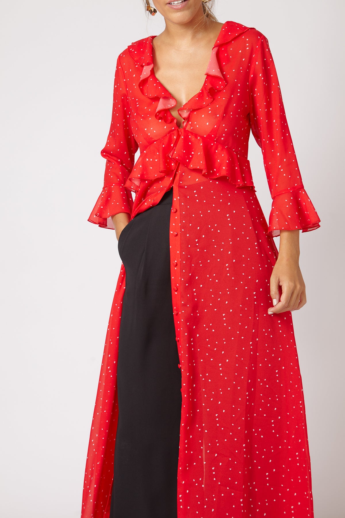 Vestido/ Bata Janis Rojo/Blanco SS19 - brunacoleccion bruna invitadaperfecta invitadaboda invitadabruna boda guest wedding 