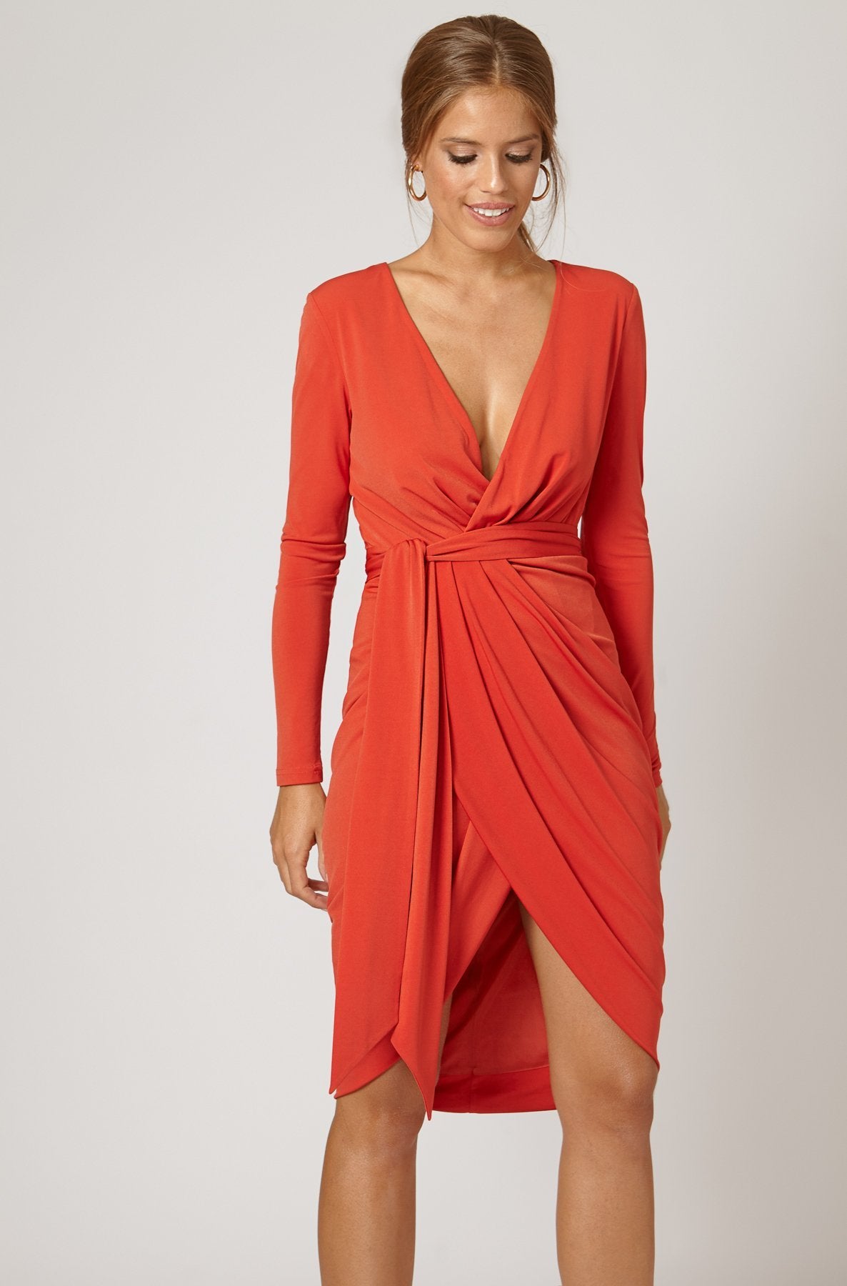 Vestido Leti Rojo Brick · Iconics · - Bruna